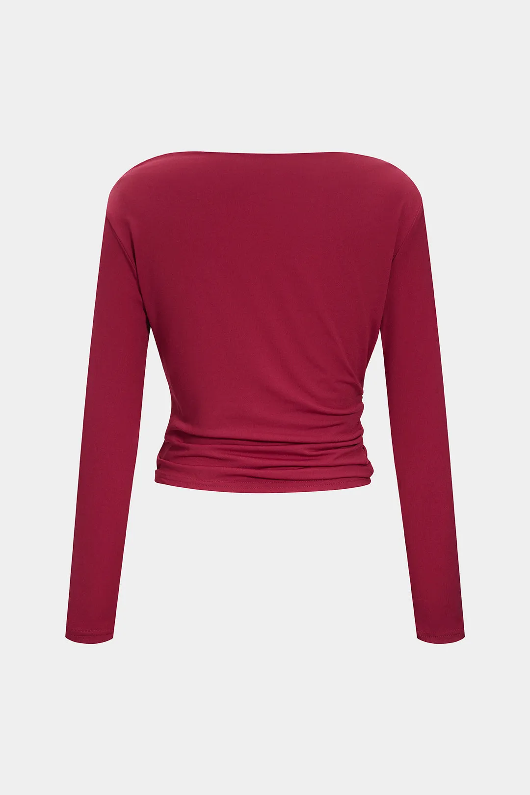 Asymmetrical Ruched Long-Sleeve Top sold by Micas product image thumbnail 2