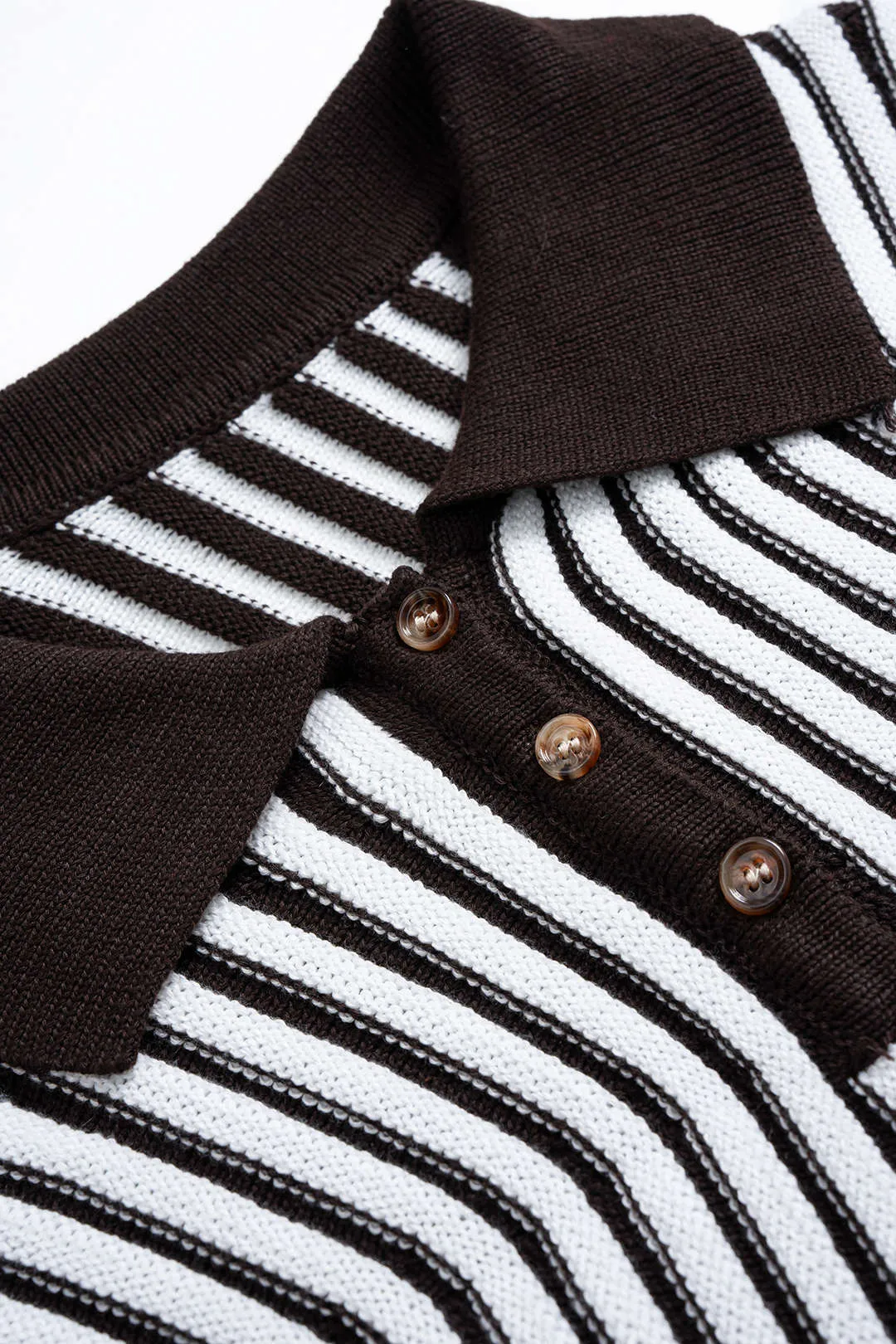 Knit Button Contrast Short Sleeve Dress sold by Micas product image thumbnail 3