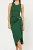 Metallic Decor Ruched Sleeveless Midi Dress sold by Micas