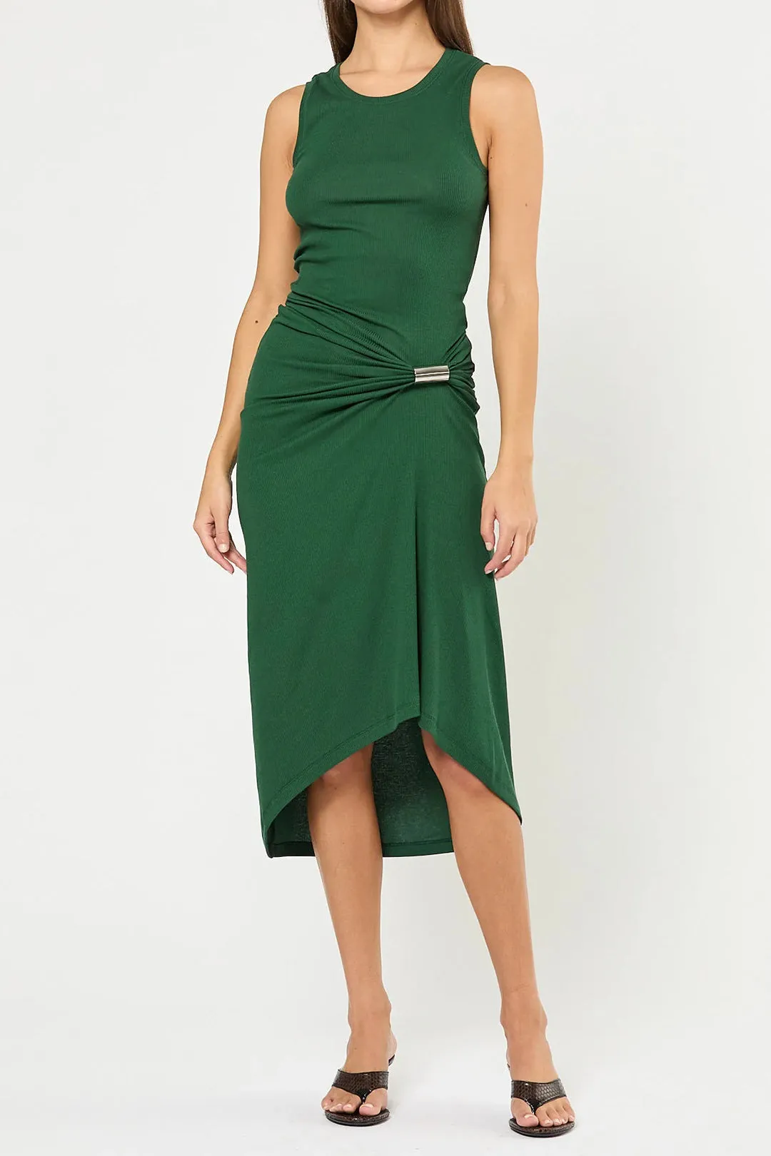 Metallic Decor Ruched Sleeveless Midi Dress sold by Micas product image thumbnail 2