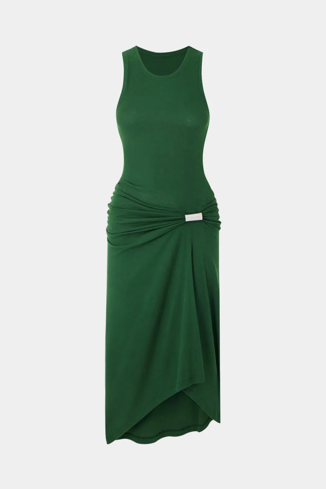 Metallic Decor Ruched Sleeveless Midi Dress sold by Micas