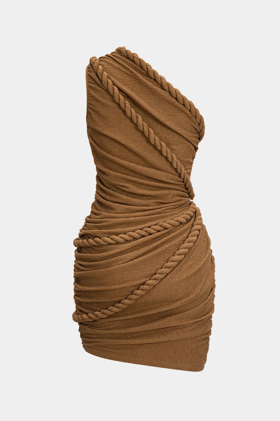 Ruched One Shoulder Twist Knot Sleeveless Mini Dress sold by Micas product image thumbnail 2