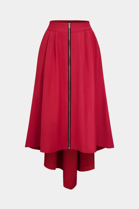 Irrgular Ruched Hem Zipper Skirt sold by Micas