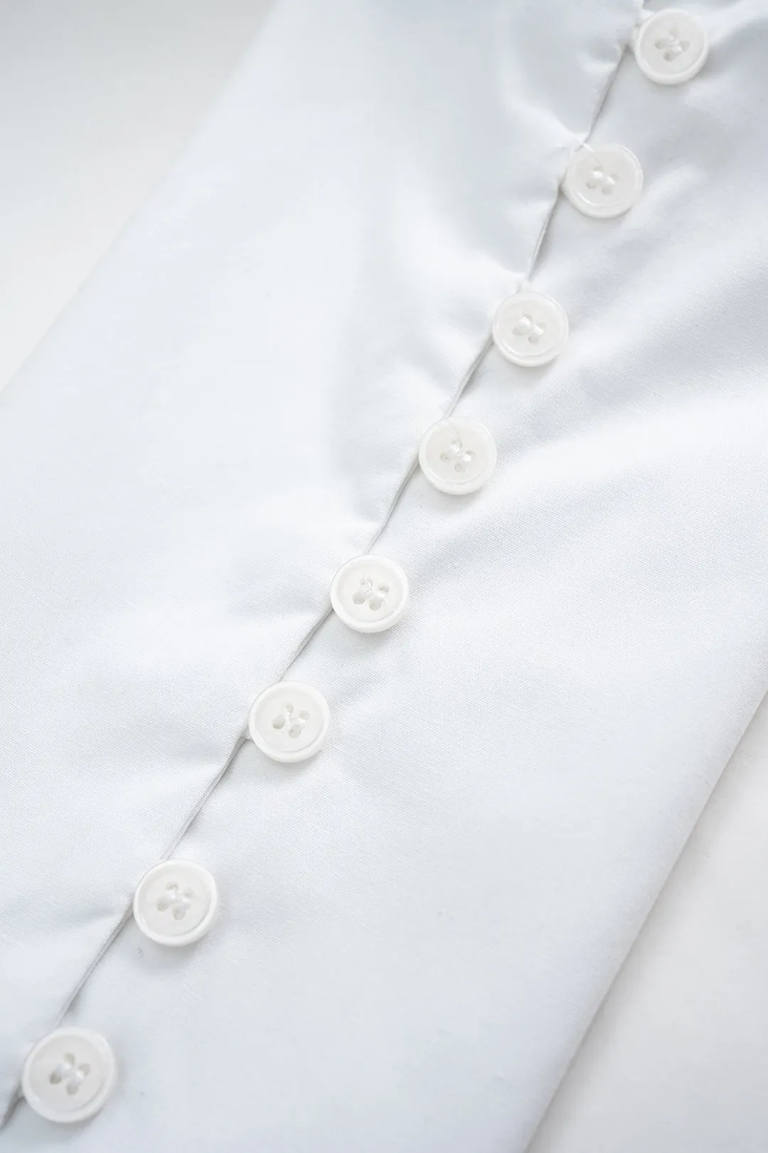 Ruched Button Asymmetrical Shoulder Puff Long-Sleeve Shirt sold by Micas product image thumbnail 4