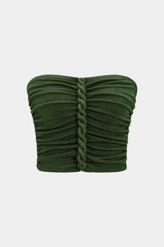 Ruched Twist Knot Tube Top sold by Micas