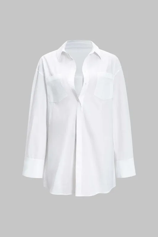 Solid Button Long-Sleeve Shirt sold by Micas