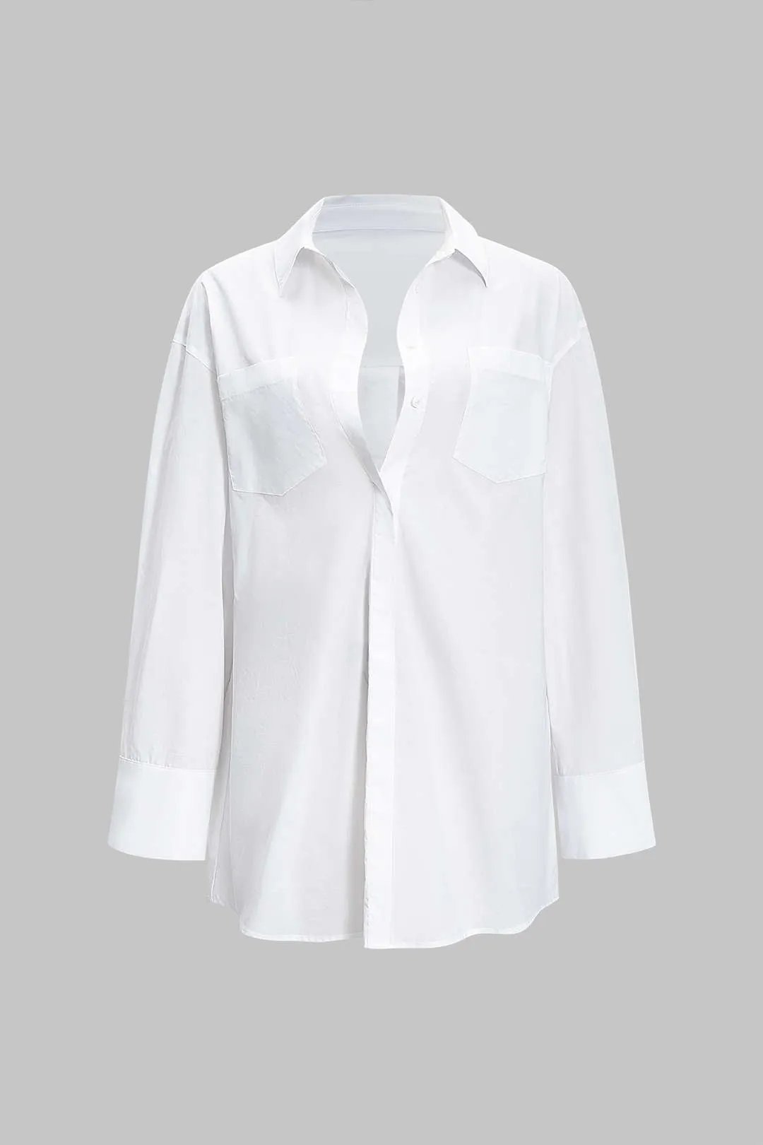 Solid Button Long-Sleeve Shirt sold by Micas