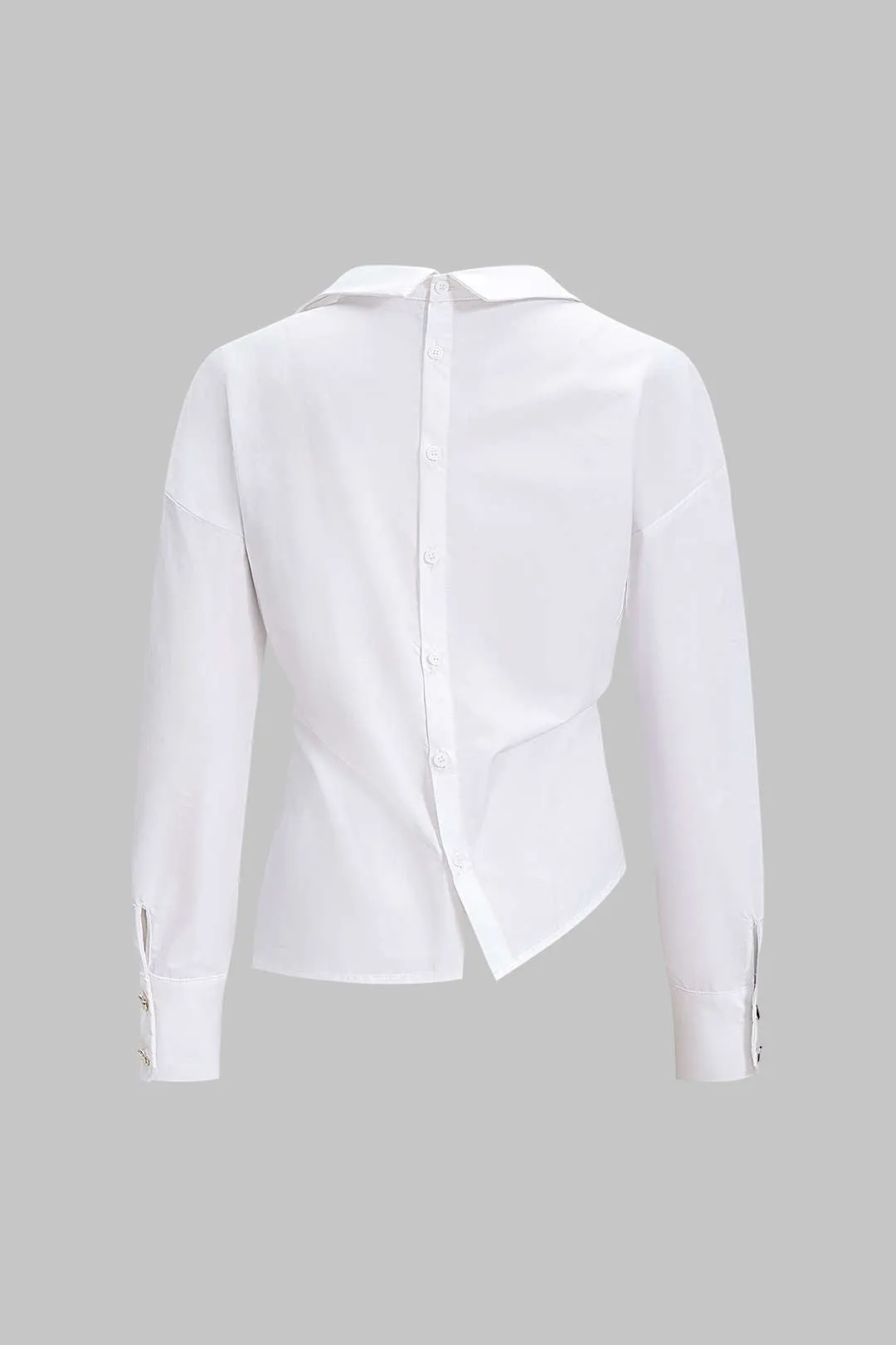 Asymmetrical Pleated Long-Sleeve Shirt sold by Micas product image thumbnail 3
