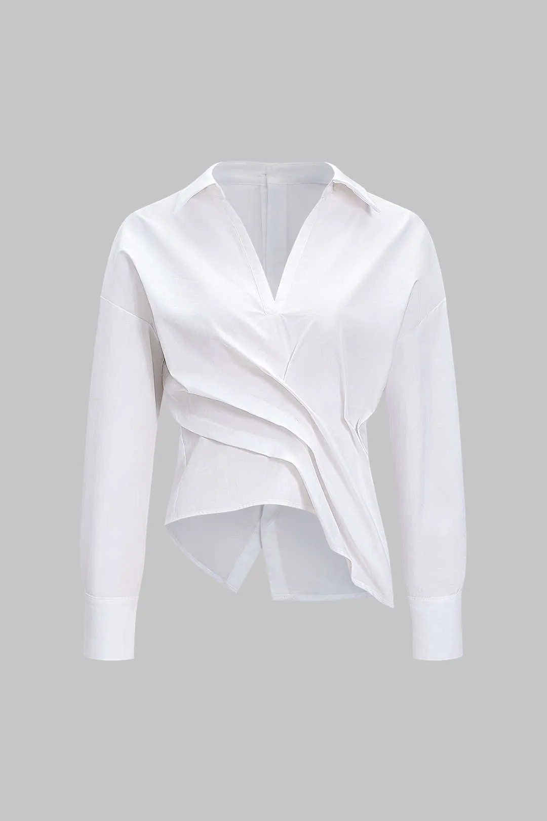 Asymmetrical Pleated Long-Sleeve Shirt sold by Micas product image thumbnail 2