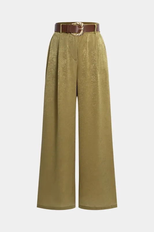 Satin Belted Wide Leg Trousers sold by Micas