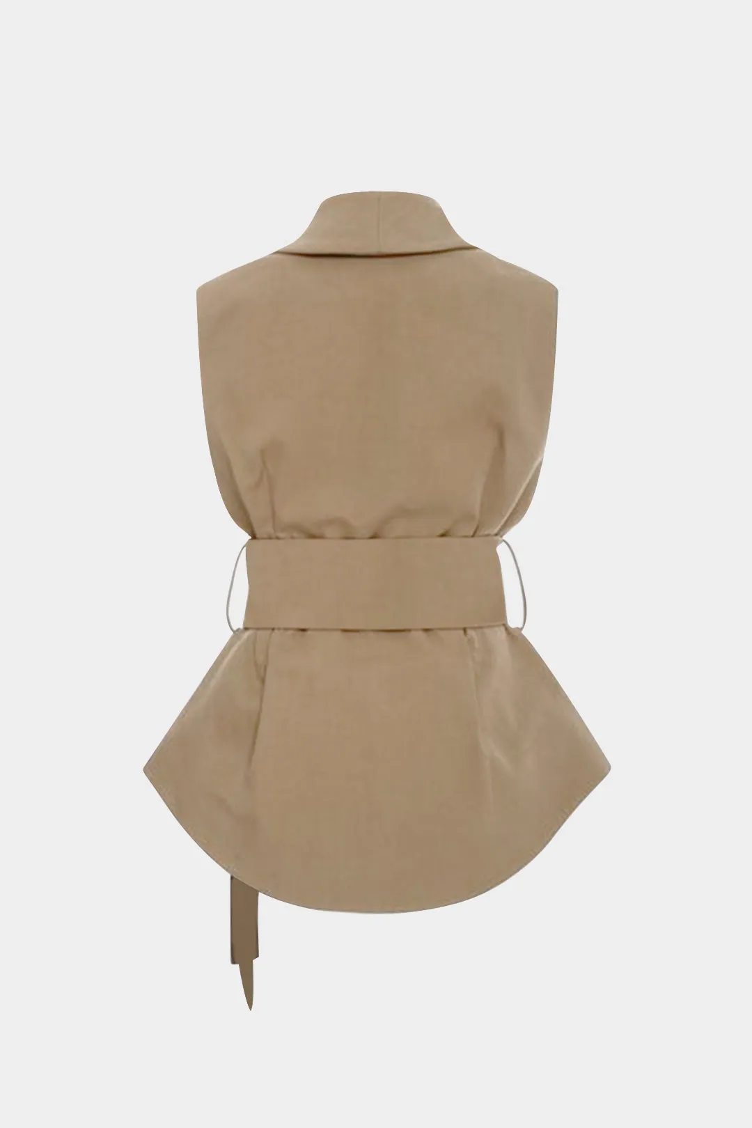 Solid Lapel Belted Vest sold by Micas product image thumbnail 2