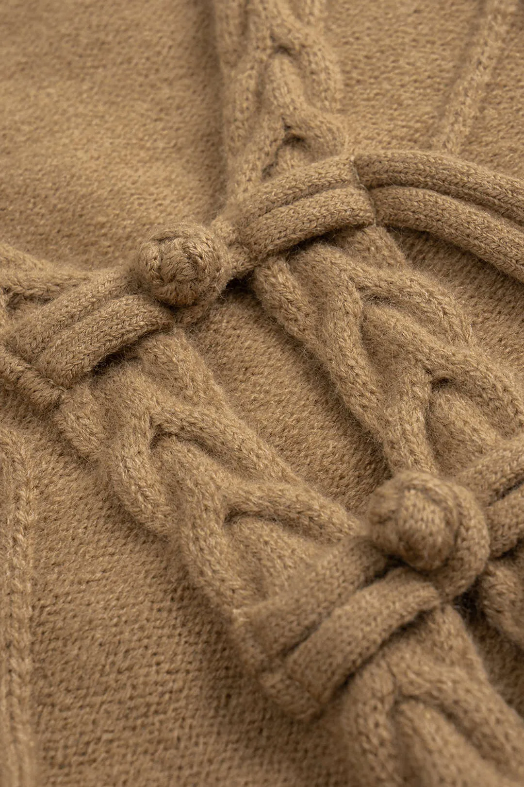 Knit Braided Texture Frog Button Cardigan sold by Micas product image thumbnail 3