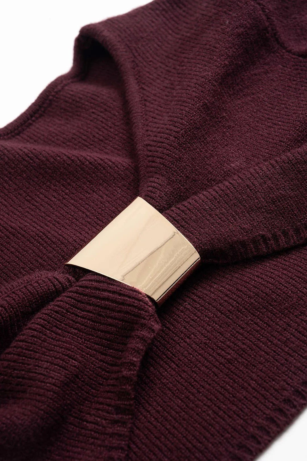 Knit Metallic Decor Ruched Cut Out Short-Sleeve Top sold by Micas product image thumbnail 3