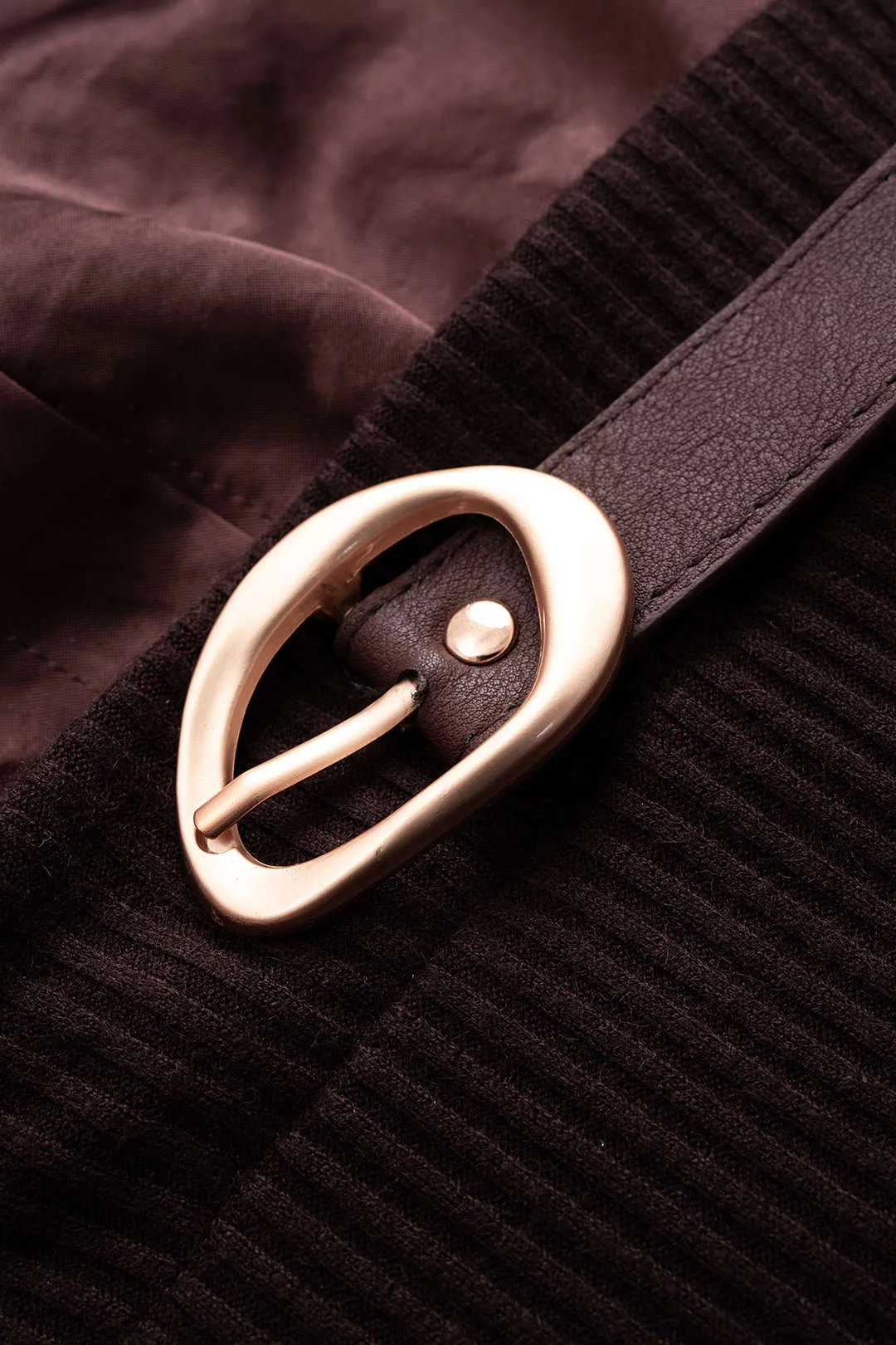 Satin Patchwork Belted Long Sleeve Mini Dress sold by Micas product image thumbnail 3