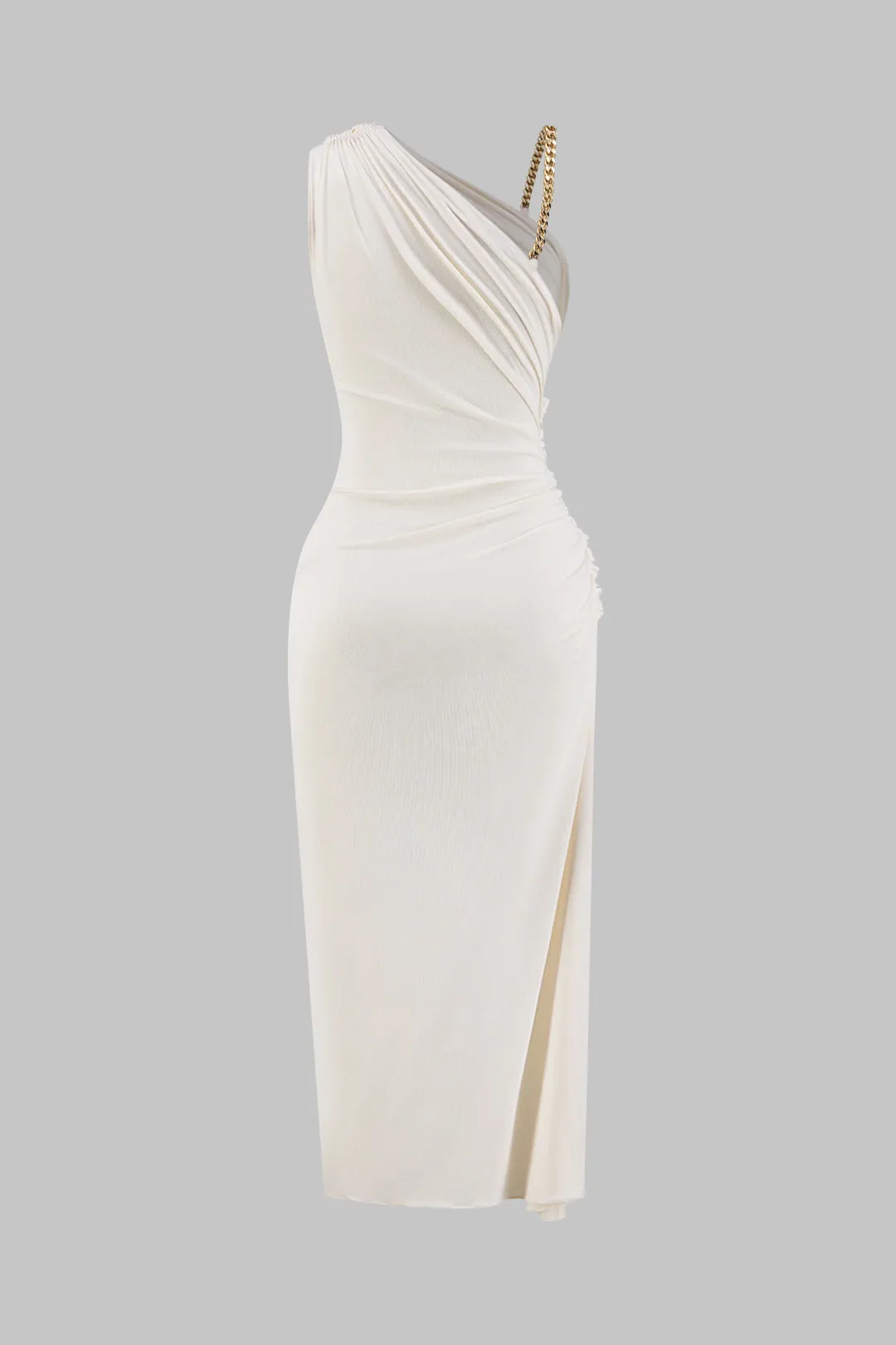 Ruched Asymmetrical Twist Knot Slit Sleeveless Maxi Dress sold by Micas product image thumbnail 2