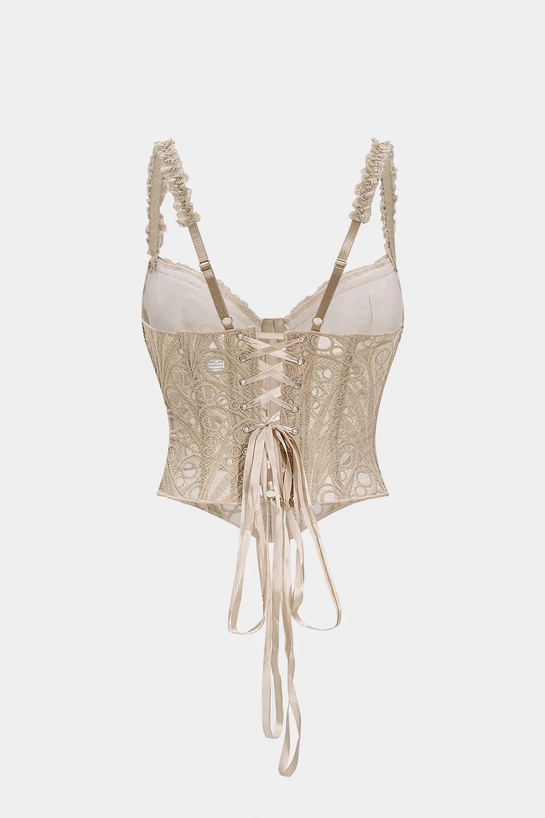 Lace Trim Bustier Corset Tie-Back Cami Top sold by Micas product image thumbnail 2