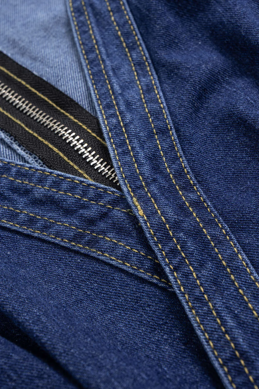 Denim V-Neck Zipper Sleeveless Jumpsuit sold by Micas product image thumbnail 3