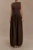 Corset Ruched Zipper Sleeveless Maxi Dress sold by Micas