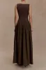 Corset Ruched Zipper Sleeveless Maxi Dress sold by Micas