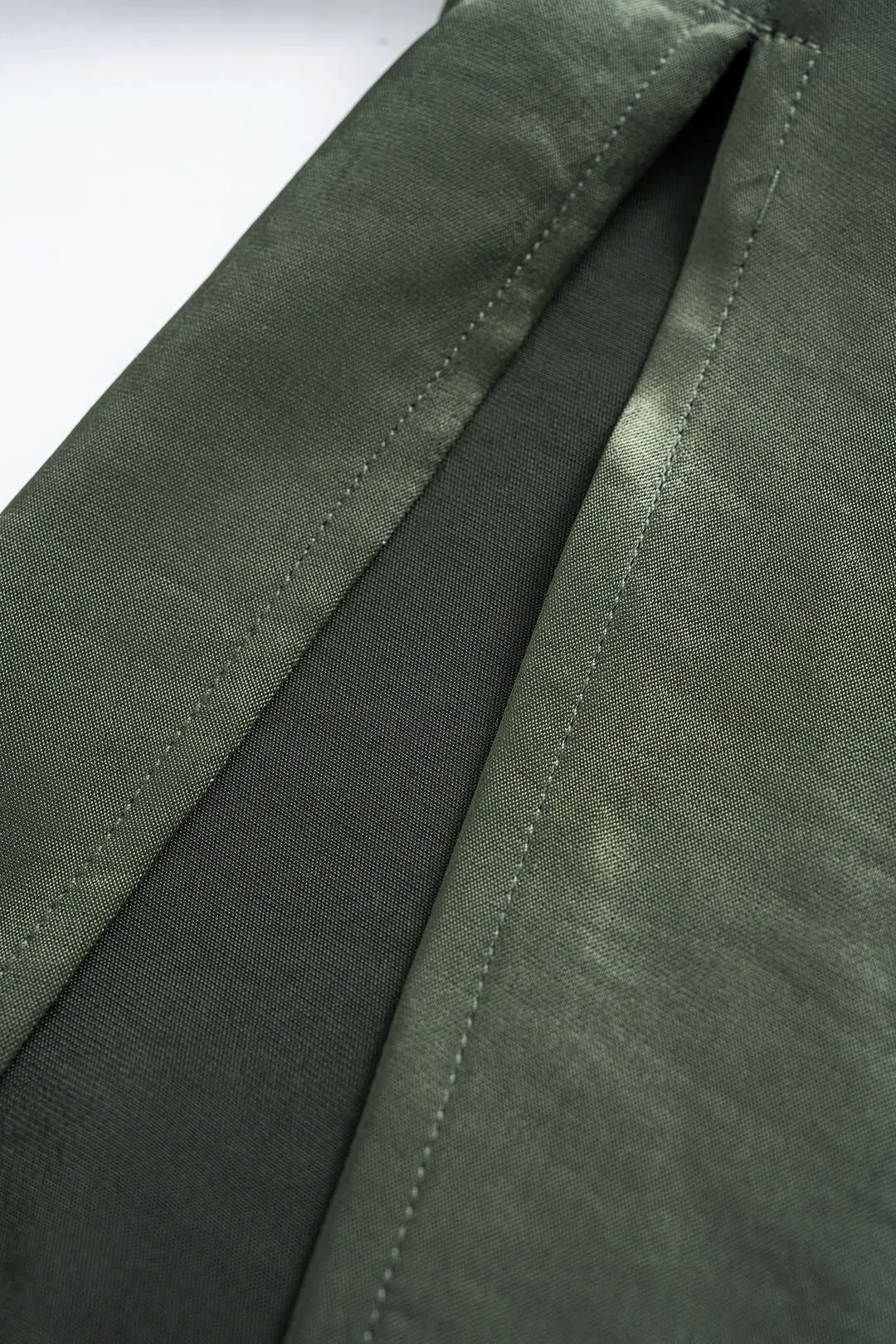 Satin Asymmetrical Ruched Metallic Decor Long Sleeve Midi Dress sold by Micas product image thumbnail 5