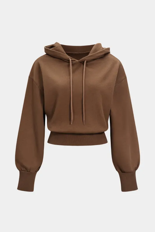 Solid Drawstring Hoodie sold by Micas