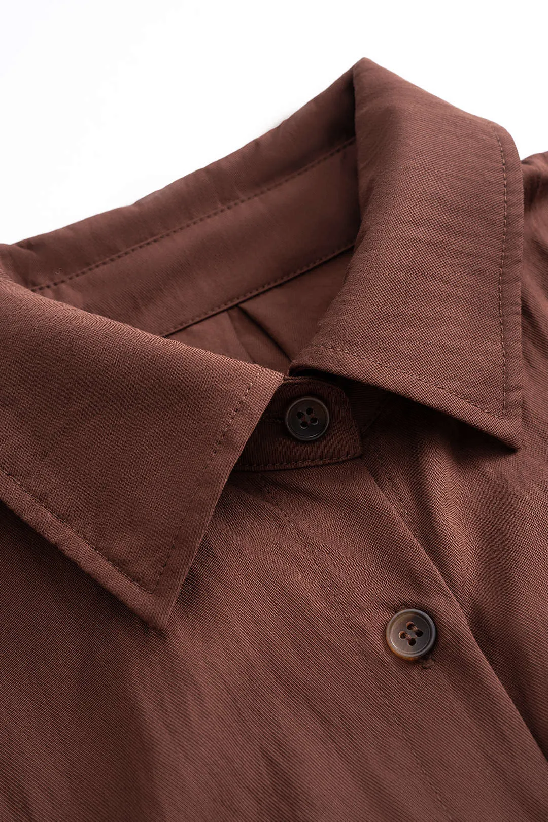 Patchwork Ruched Button Long-Sleeve Shirt sold by Micas product image thumbnail 3