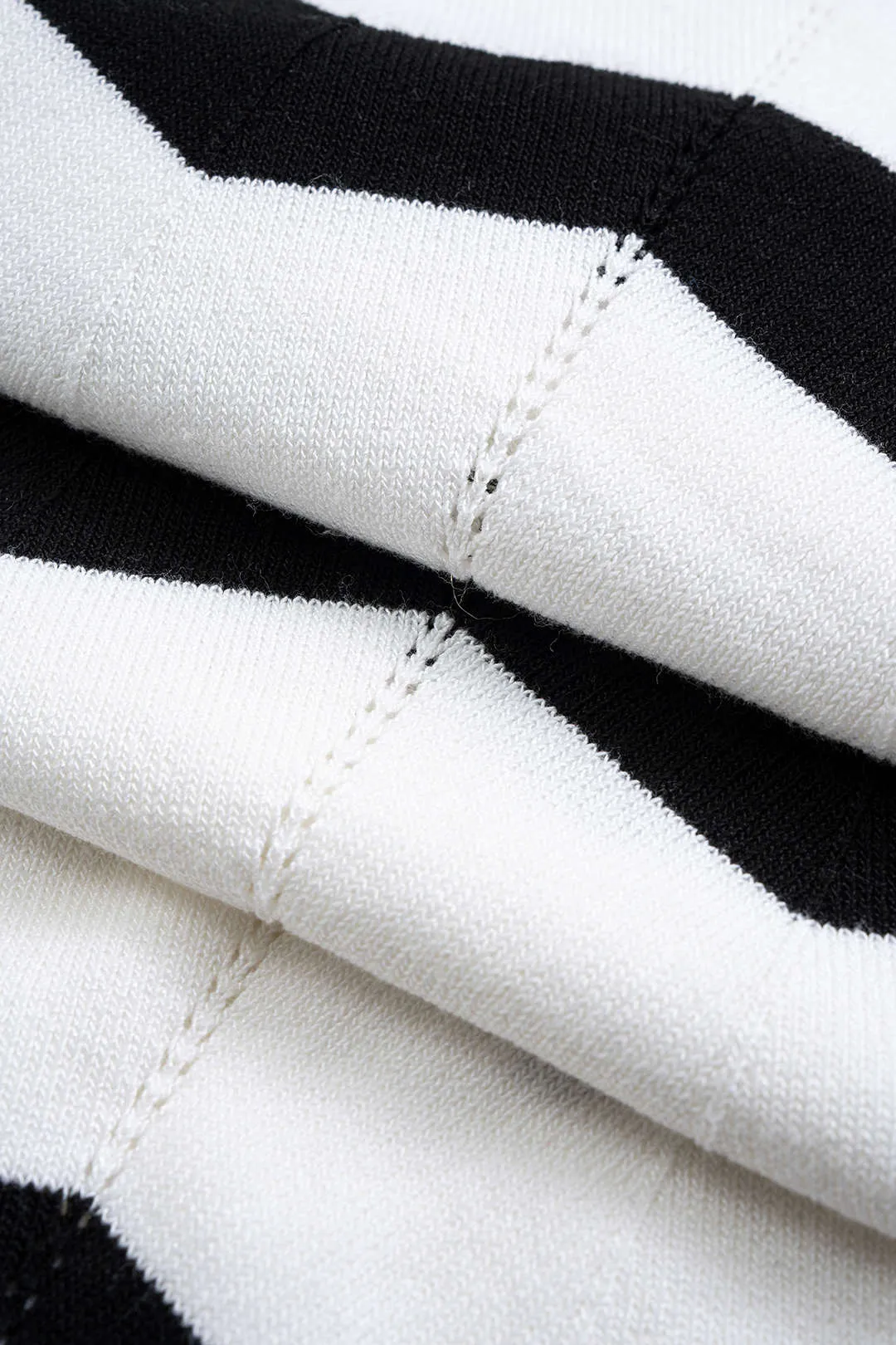 Knit Stripes Contrast Long-Sleeve Dress sold by Micas product image thumbnail 3