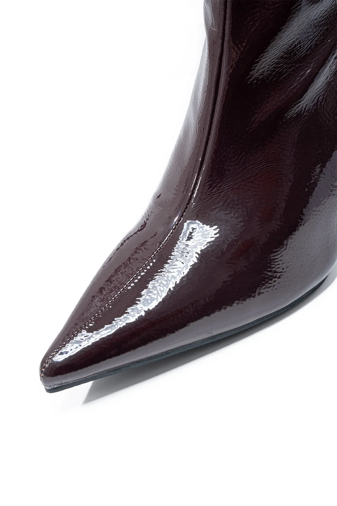 Leather Pointed Toe Zipper Knee High Boots sold by Micas product image thumbnail 3