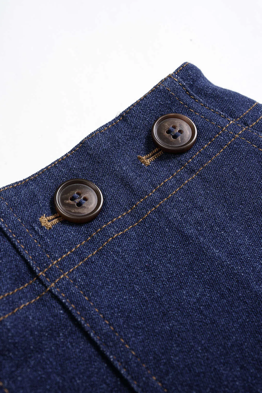 Denim Button High Waist Pocket Shorts sold by Micas product image thumbnail 3