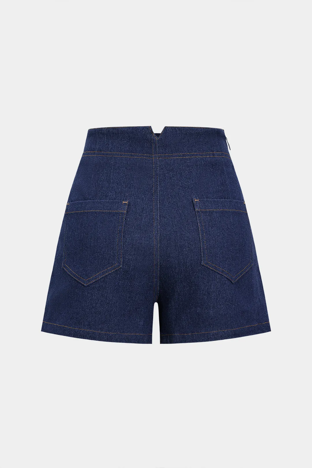 Denim Button High Waist Pocket Shorts sold by Micas product image thumbnail 2