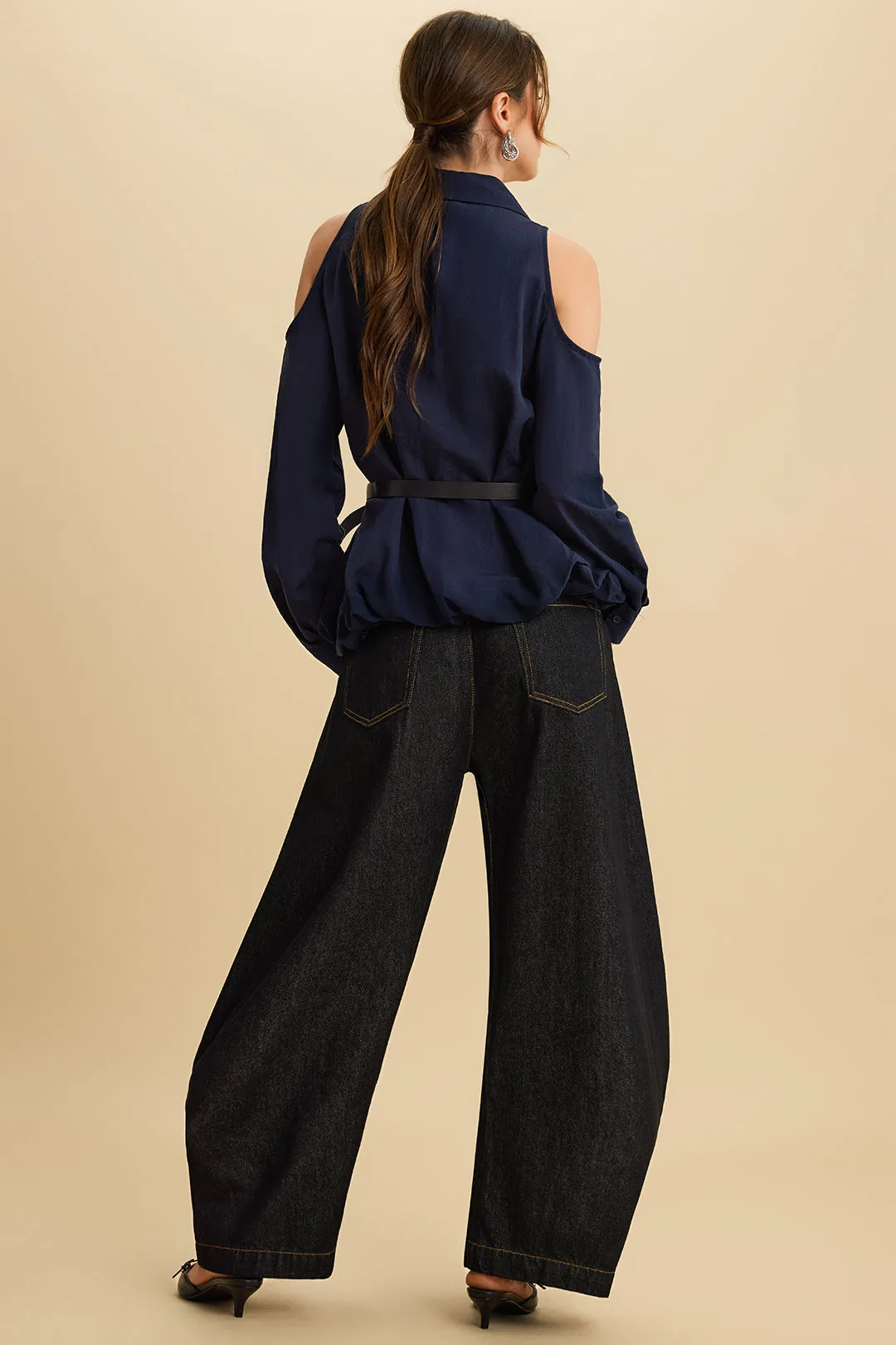 Denim Zipper Pocket Barrel Jeans sold by Micas product image thumbnail 3