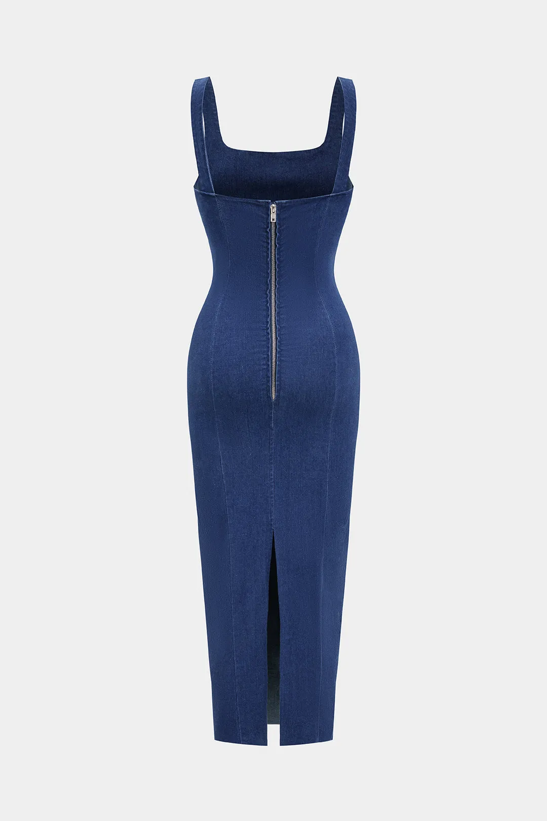 Denim Backless Zipper Sleeveless Dress sold by Micas product image thumbnail 2