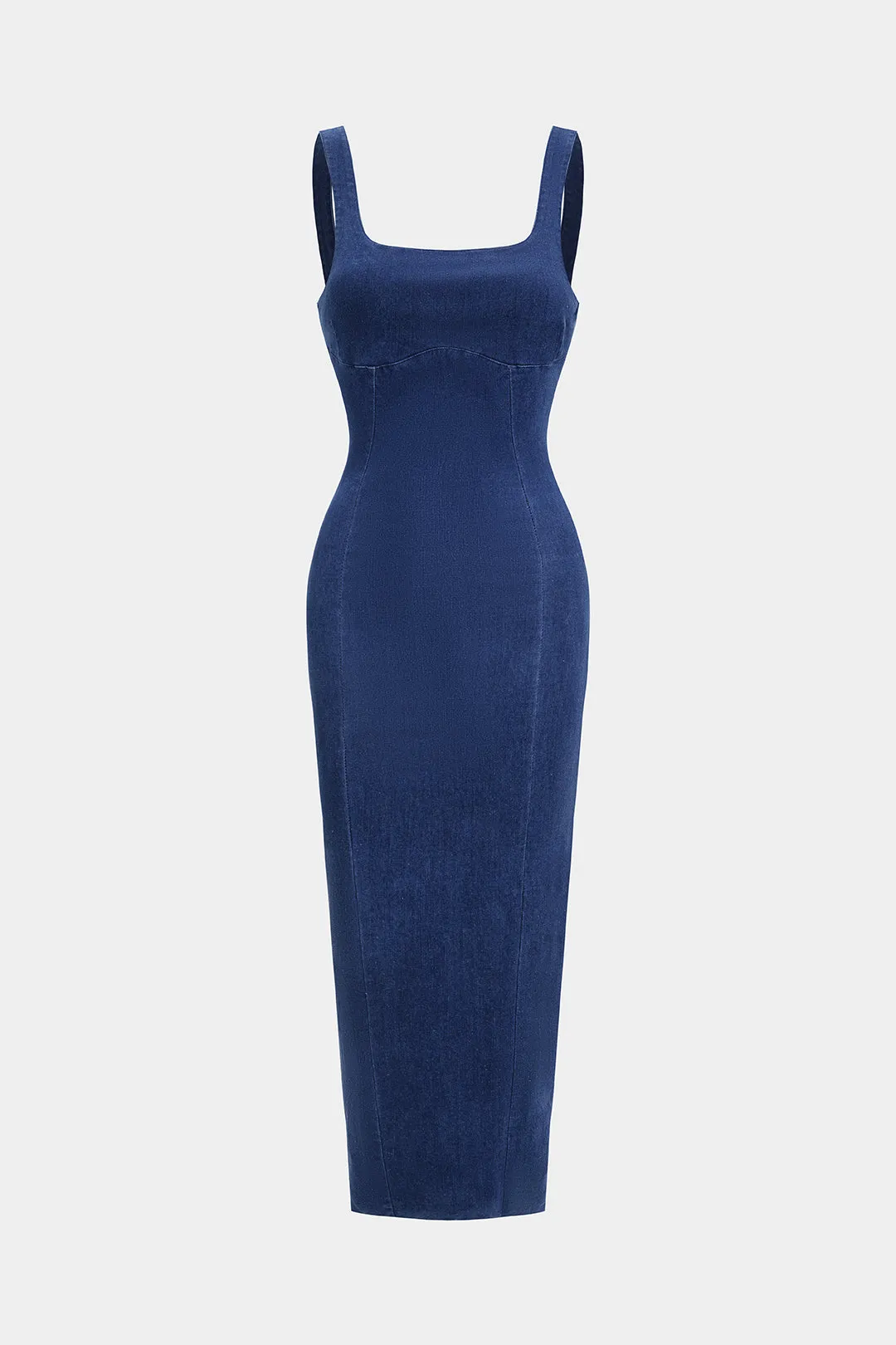 Denim Backless Zipper Sleeveless Dress sold by Micas