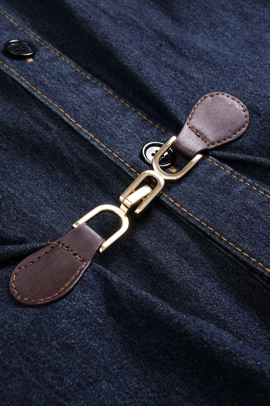 Denim Asymmetrical Metallic Buckle Outerwear sold by Micas product image thumbnail 4