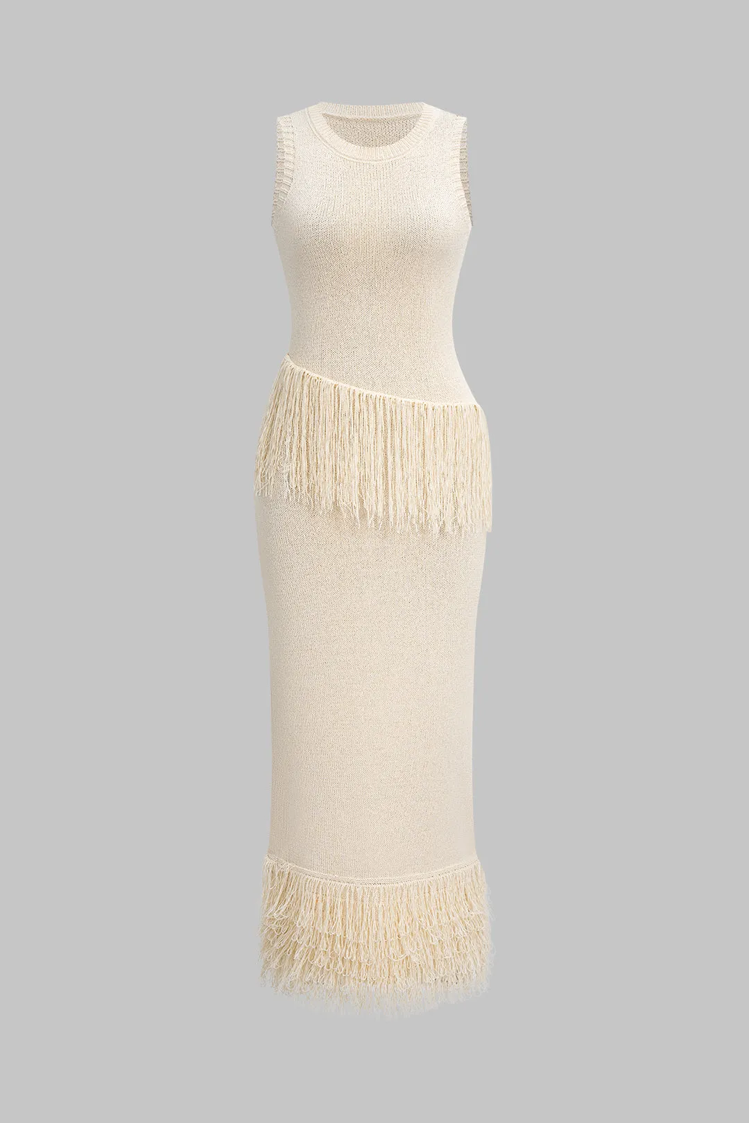 Knit Fringe Sleeveless Dress sold by Micas