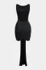 Metallic Decor Ruched Strappy Sleeveless Mini Dress sold by Micas