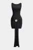 Metallic Decor Ruched Strappy Sleeveless Mini Dress sold by Micas