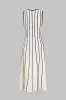 Stripes Contrast Sleeveless Midi Dress sold by Micas