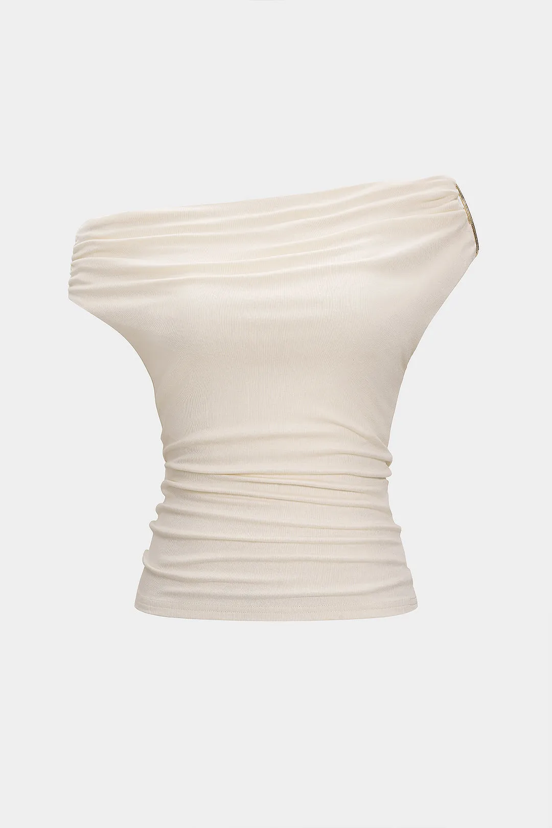 Off Shoulder Ruched Short Sleeve T-Shirt sold by Micas product image thumbnail 3