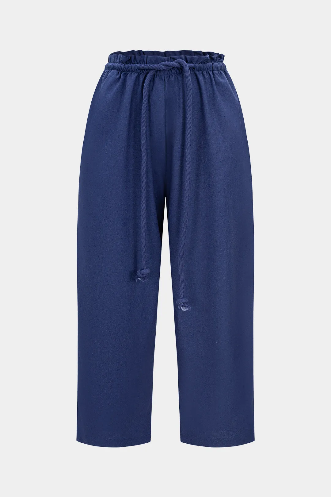 Linen Drawstring Tie-Up Trousers sold by Micas