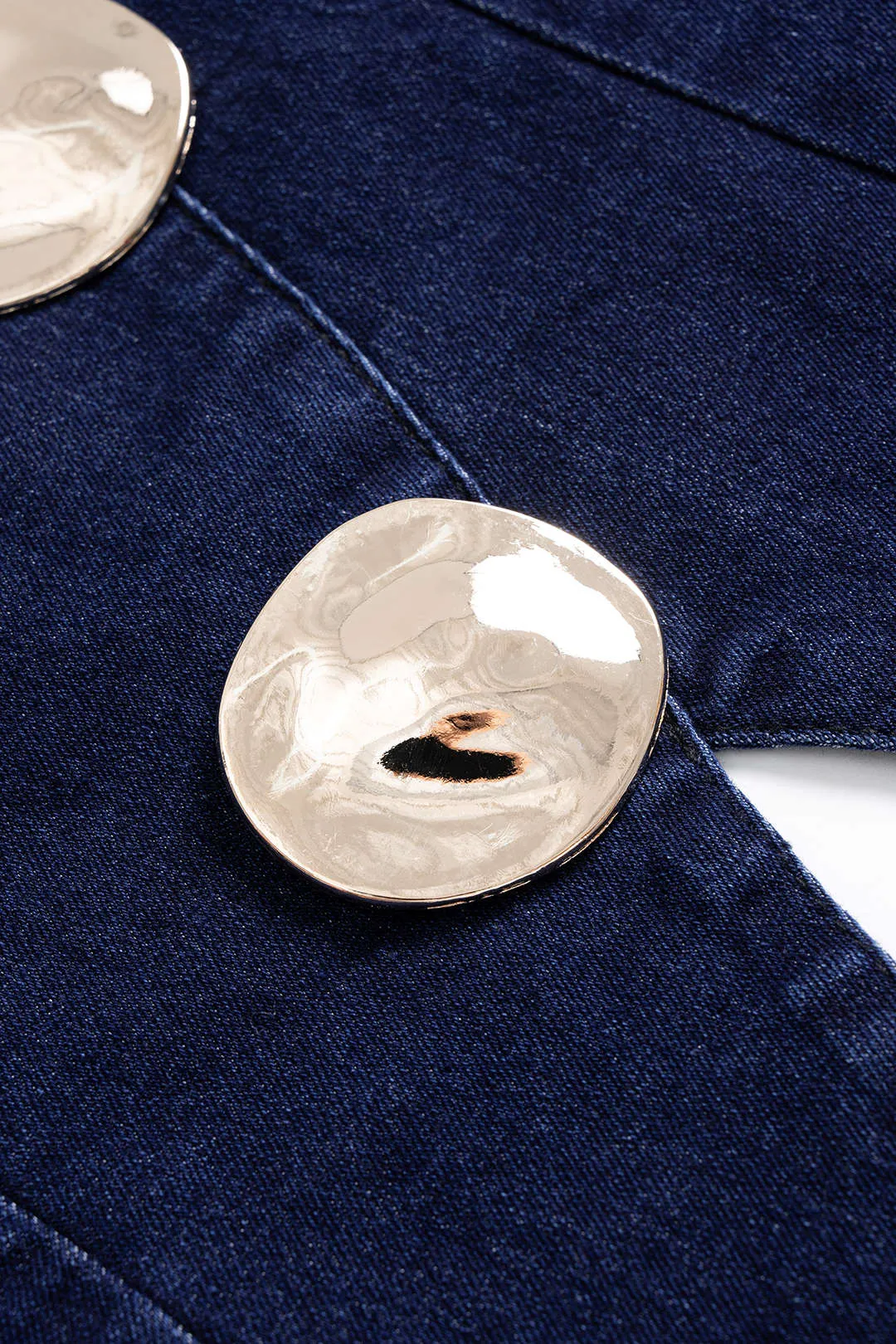 Denim Metallic Decor Tank Top And Zipper Jeans Suit sold by Micas product image thumbnail 3