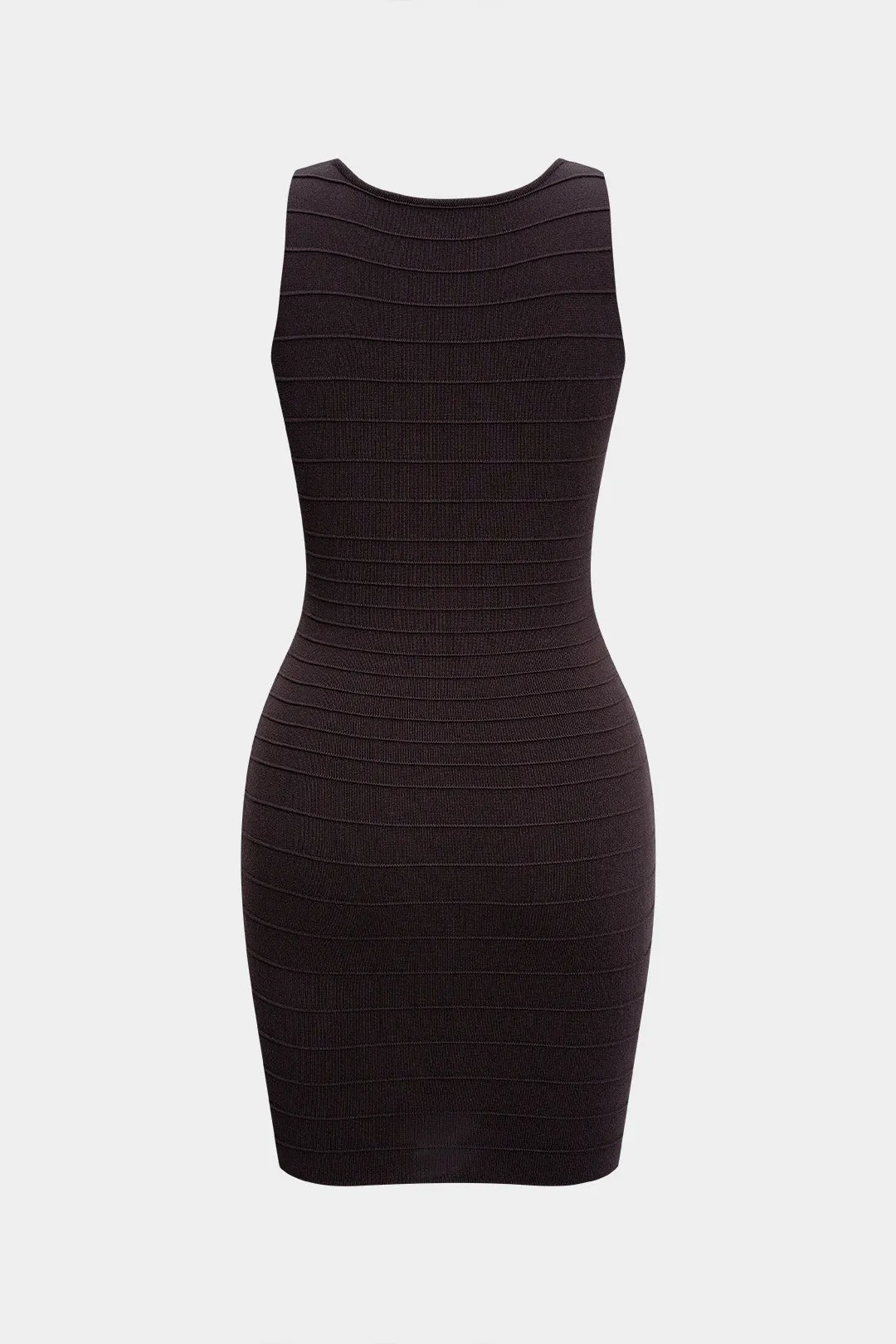 Knit Sqaure Neck Button Decor Sleeveless Dress sold by Micas product image thumbnail 2