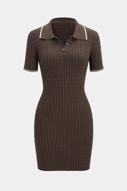 Knit Contrast Short Sleeve Dress sold by Micas