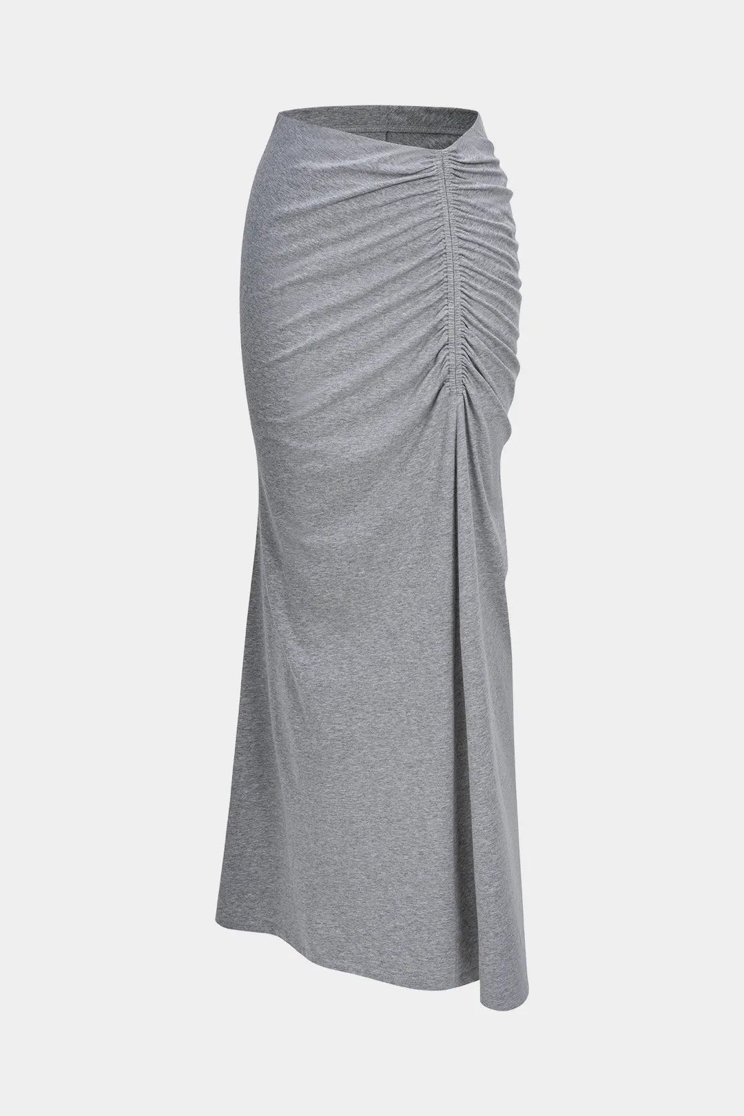 Asymmetrical Ruched Split Skirt sold by Micas