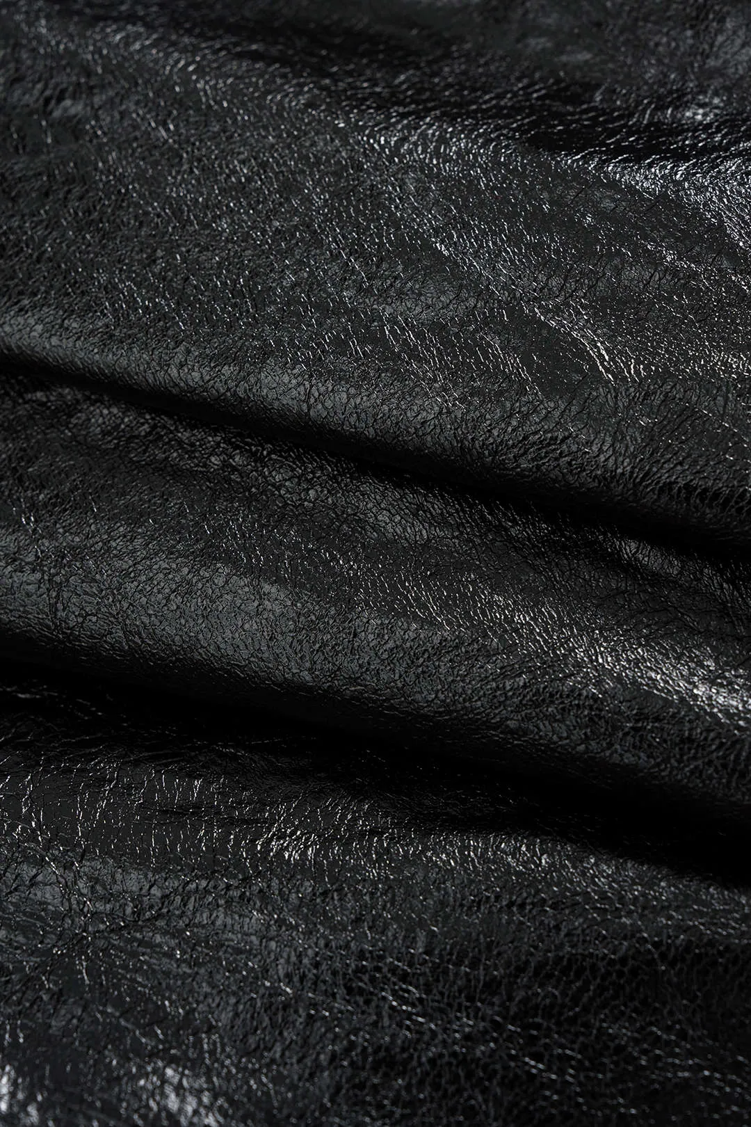 Faux Leather V-Neck Knotted Ruffle Hem Tank Top sold by Micas product image thumbnail 3