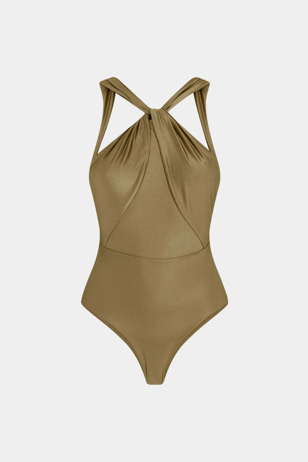 Twist Knot Ruched Sleeveless Bodysuit sold by Micas