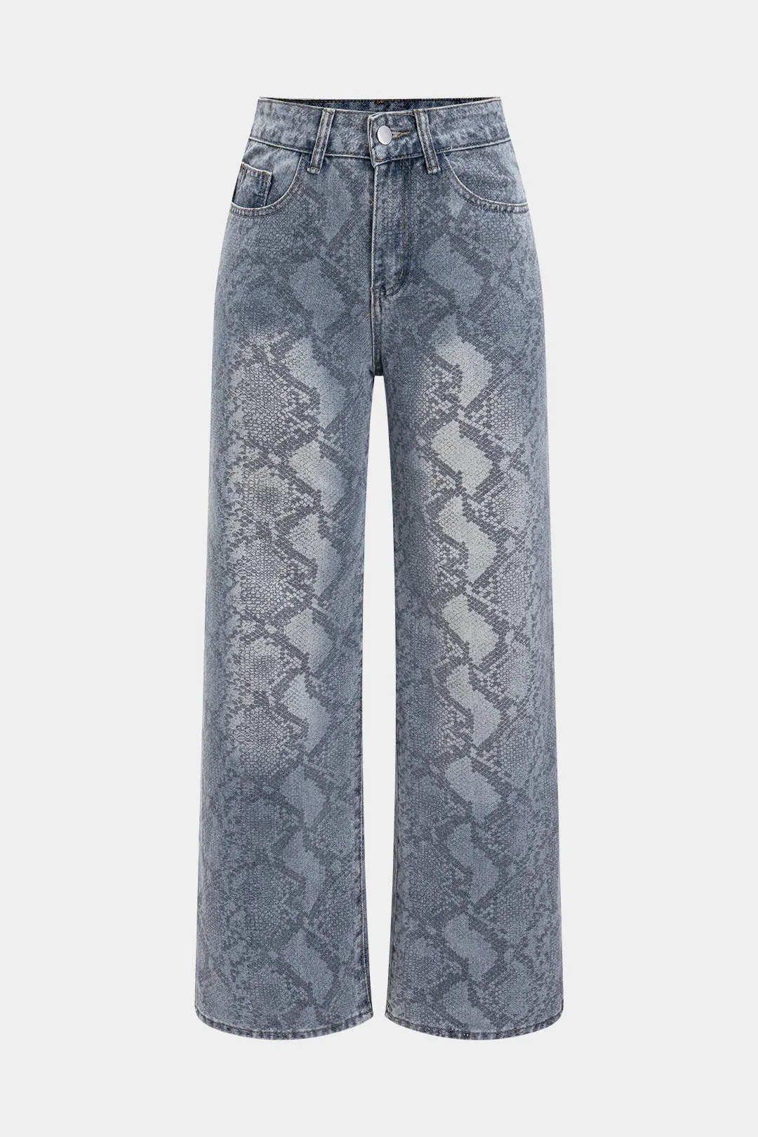 Denim Snake Skin Print Straight Leg Jeans sold by Micas product image thumbnail 3