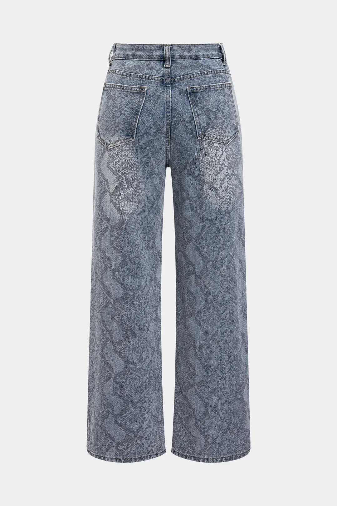 Denim Snake Skin Print Straight Leg Jeans sold by Micas product image thumbnail 4