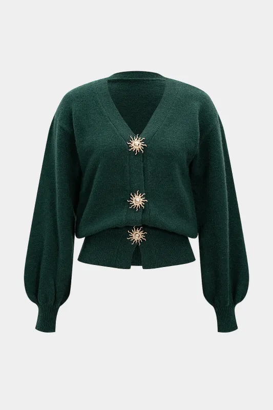 Knit Metallic Detail Cardigan sold by Micas