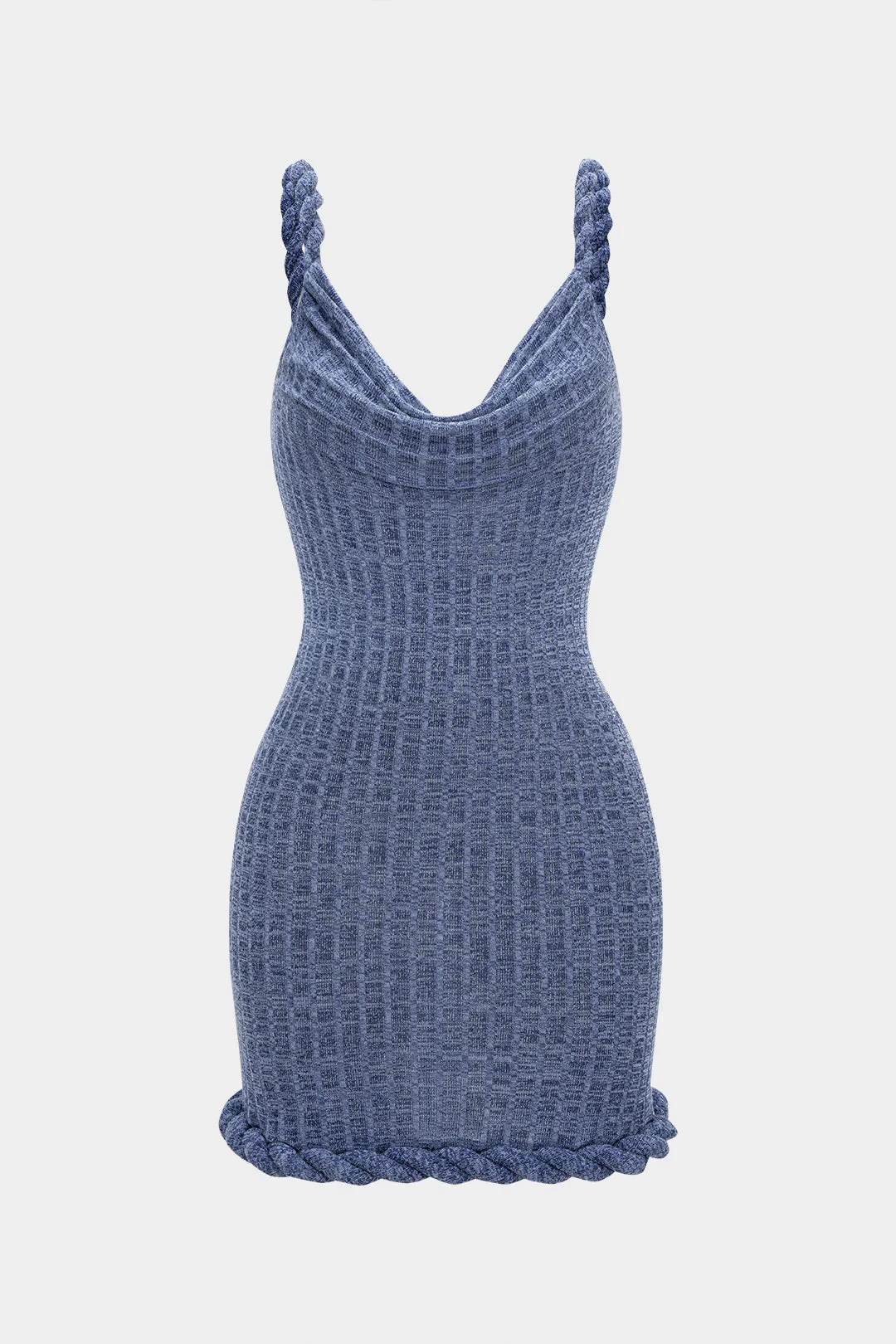 Cowl Neck Twist Knot Sleeveless Mini Dress sold by Micas